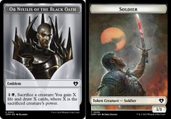 Ob Nixilis of the Black Oath Emblem (0052) // Soldier (0009) Double-Sided Token